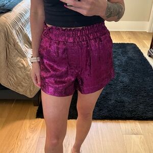 a new day High Waist Magenta Pink Metallic Shorts Medium